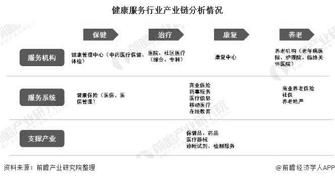 健康服务行业产业链分析情况